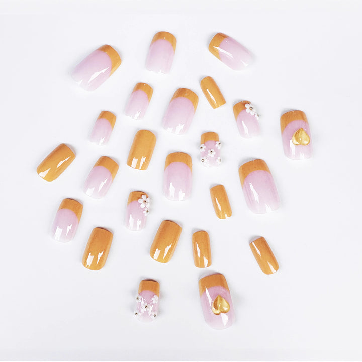 Floral Acrylic Nail Tips Bowlift