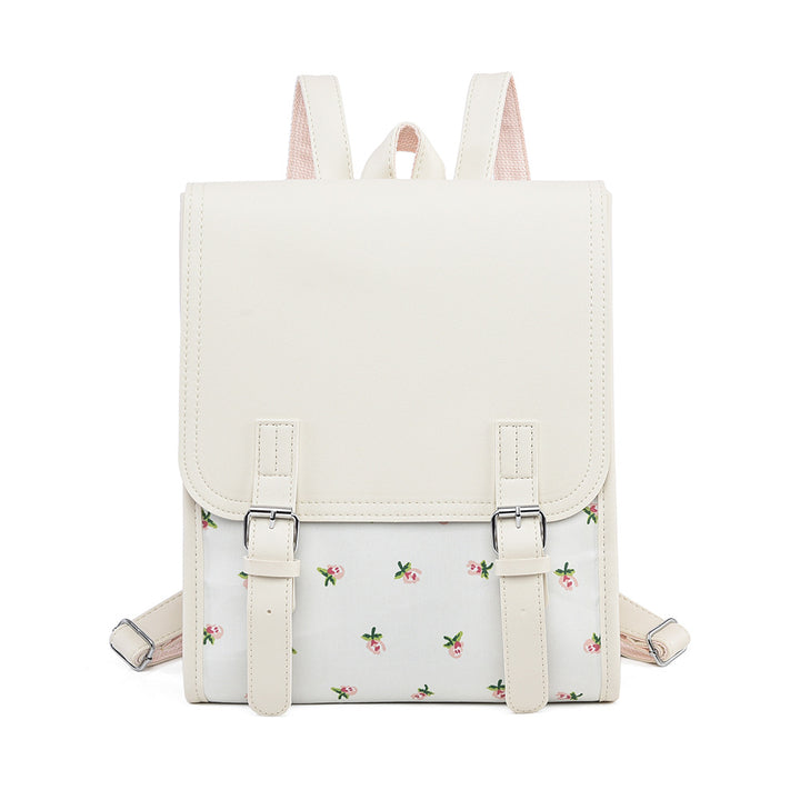 Floral Print Structured Backpack Bowlift