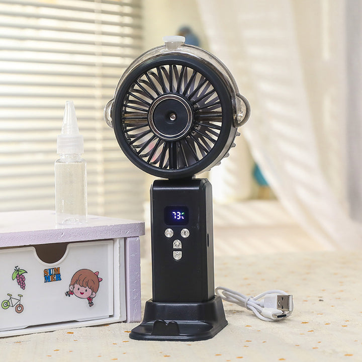Women portable spray fan with LCD display Bowlift