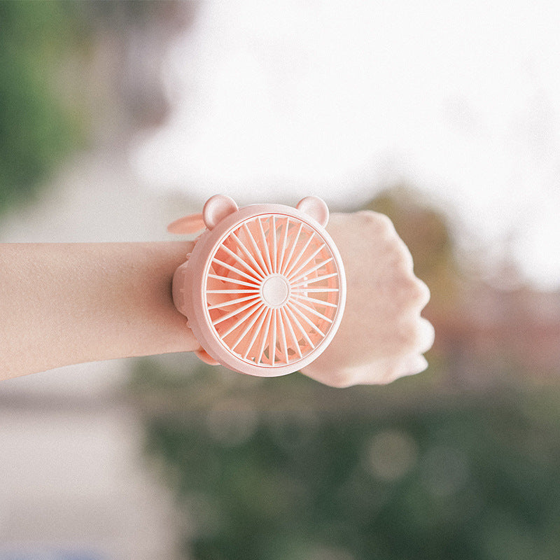 Women Portable Hand Fan with Wrist Strap Function Bowlift