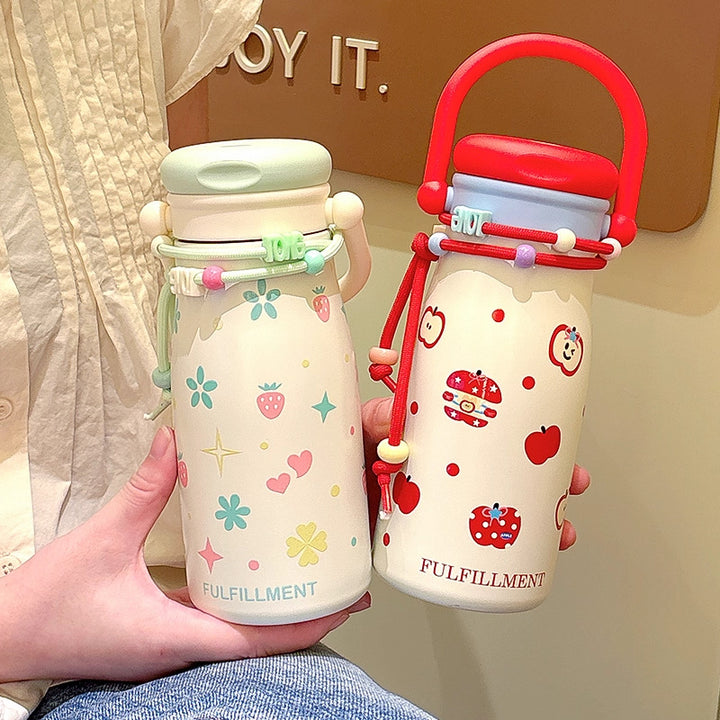 Women’s creative drinking bottle with funny design and practical cord Bowlift