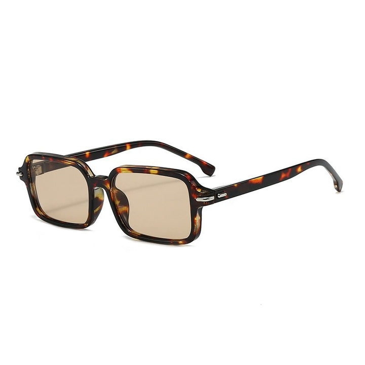 Women's fashionable square sunglasses with stylish plastic frame and blue lenses Bowlift