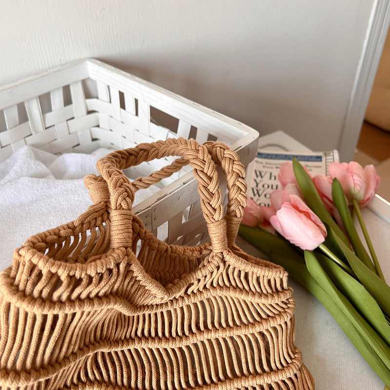 Handmade basket bag with braided design Bowlift