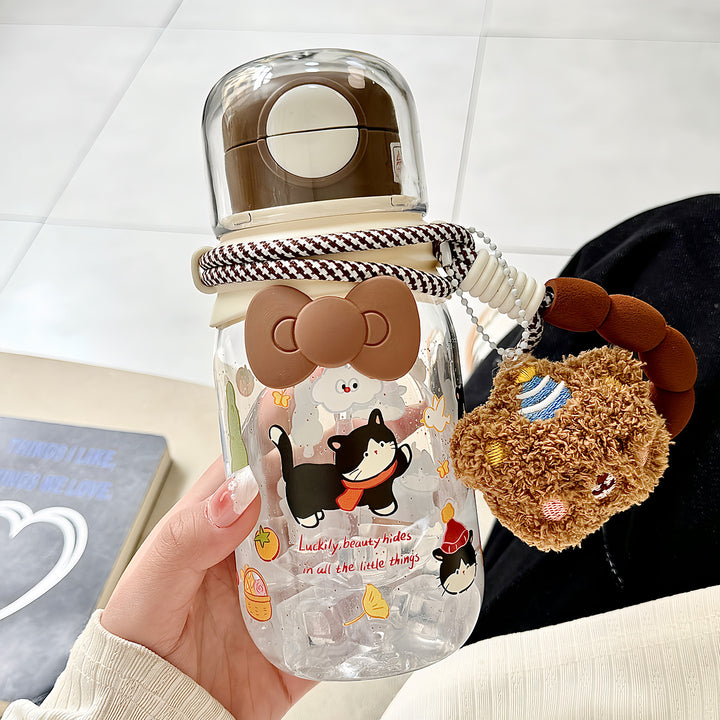 Ladies Leakproof Drinking Bottle with Animal Motifs Bowlift