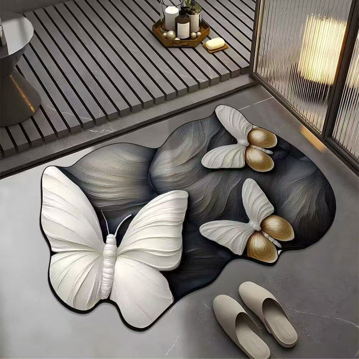 Floral Design Bath Mat Bowlift