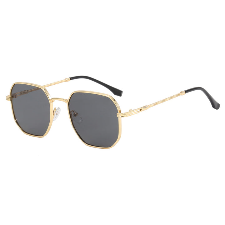 Ladies extravagant geometric sunglasses with striking metal frame Bowlift