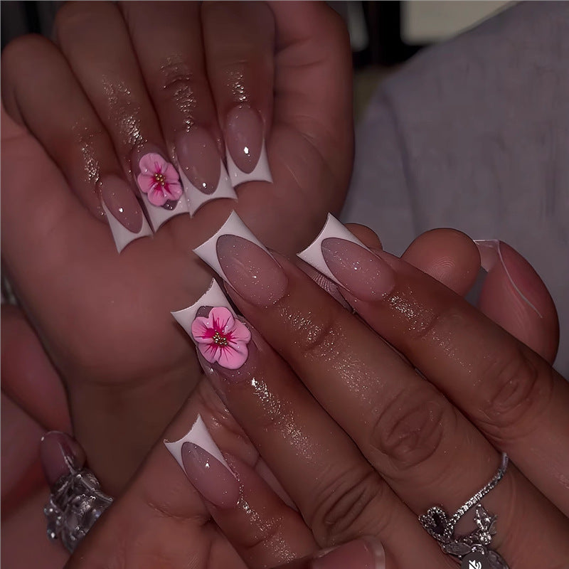Floral Design Press-On Nails Bowlift