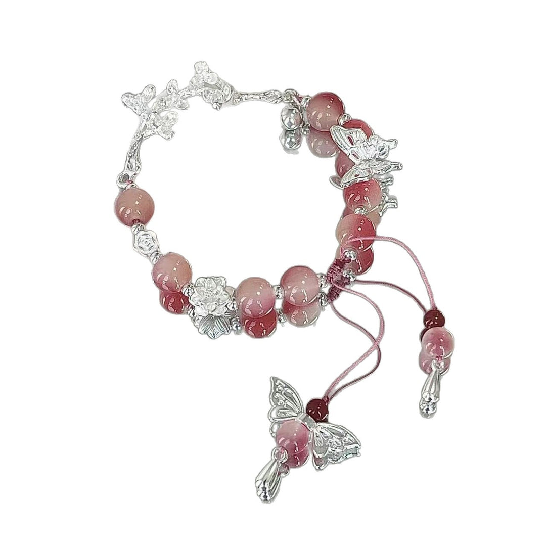 Handmade Floral Butterfly Charm Bracelet Bowlift