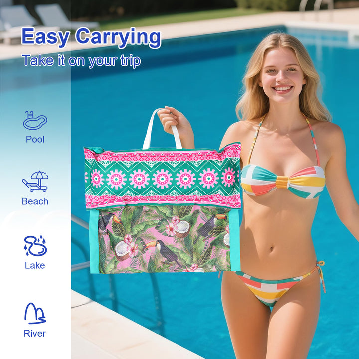 Ladies Inflatable Relaxation Lounge with Colorful Plant Pattern Bowlift
