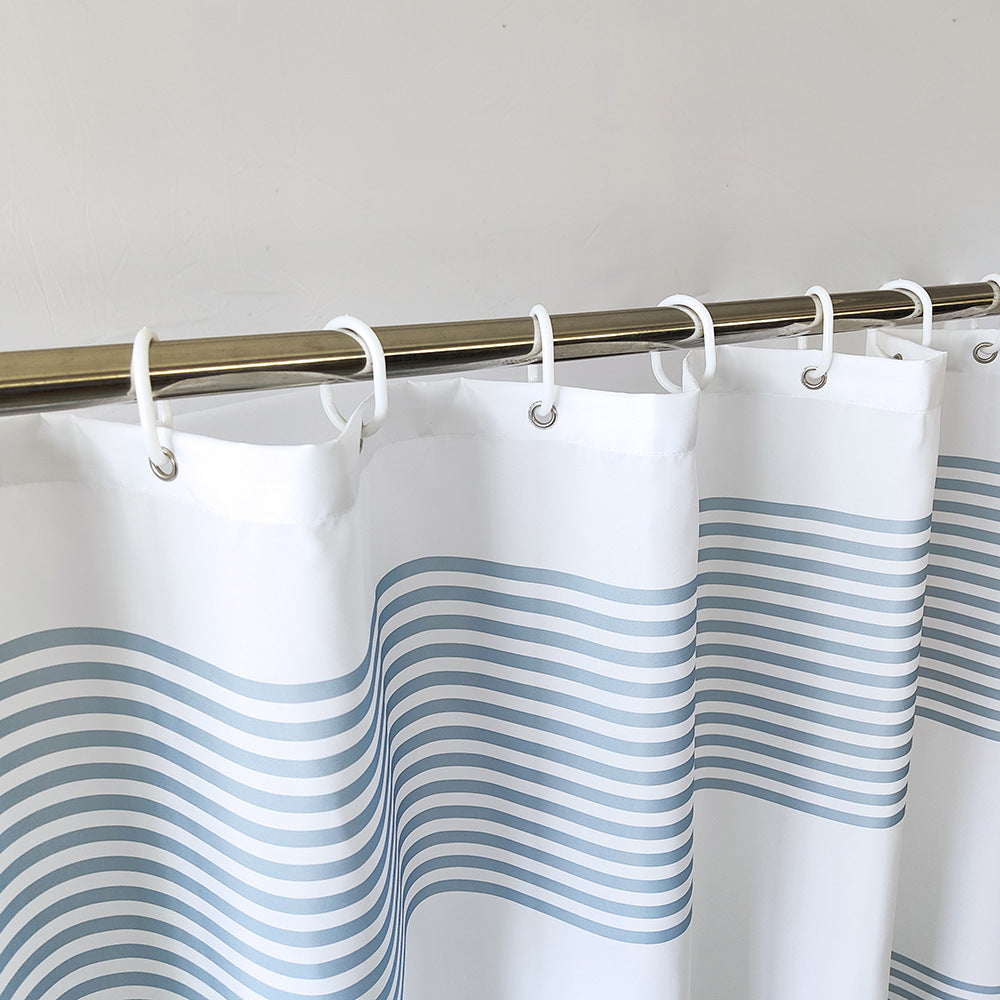 Coastal Wave Pattern Shower Curtain Bowlift