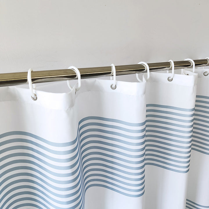 Coastal Wave Pattern Shower Curtain Bowlift
