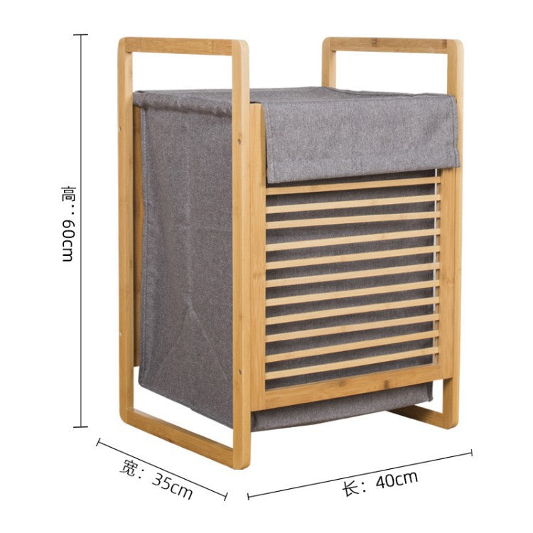 Laundry basket with bamboo frame and fabric insert Bowlift