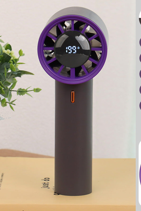 Ladies Portable Mini Fan with Digital Temperature Display Bowlift