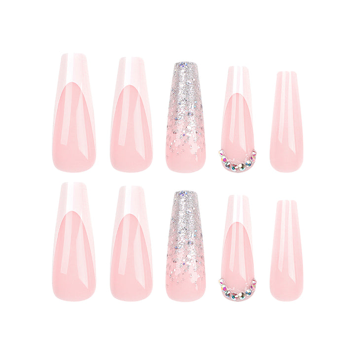 Artful Gel Nails with Glitter and Ombre Effect Bowlift