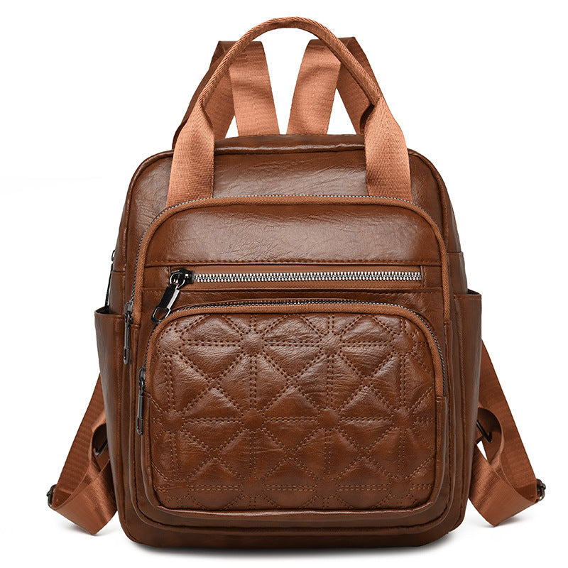 Quilted Leather Multi-Functional Backpack