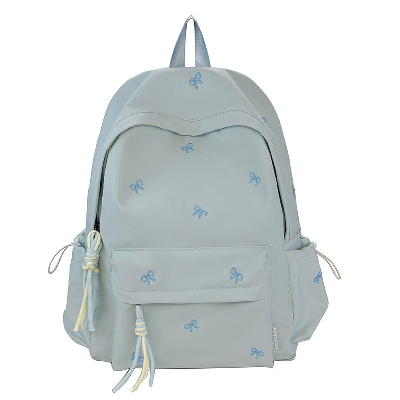 Backpack with Charming Bow Design and Practical Compartments Bowlift