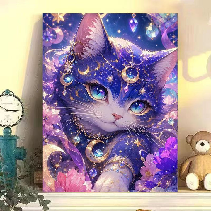 Cosmic Cat Illustration Wall Art Bowlift