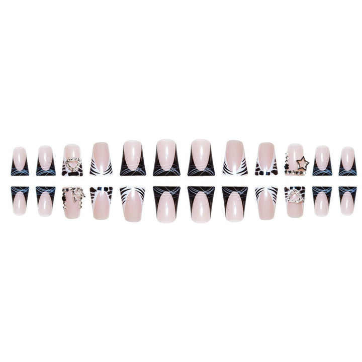Glamorous Rhinestone Accent Nail Extensions Bowlift