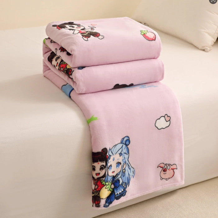 Cartoon-Themed Soft Fleece Throw