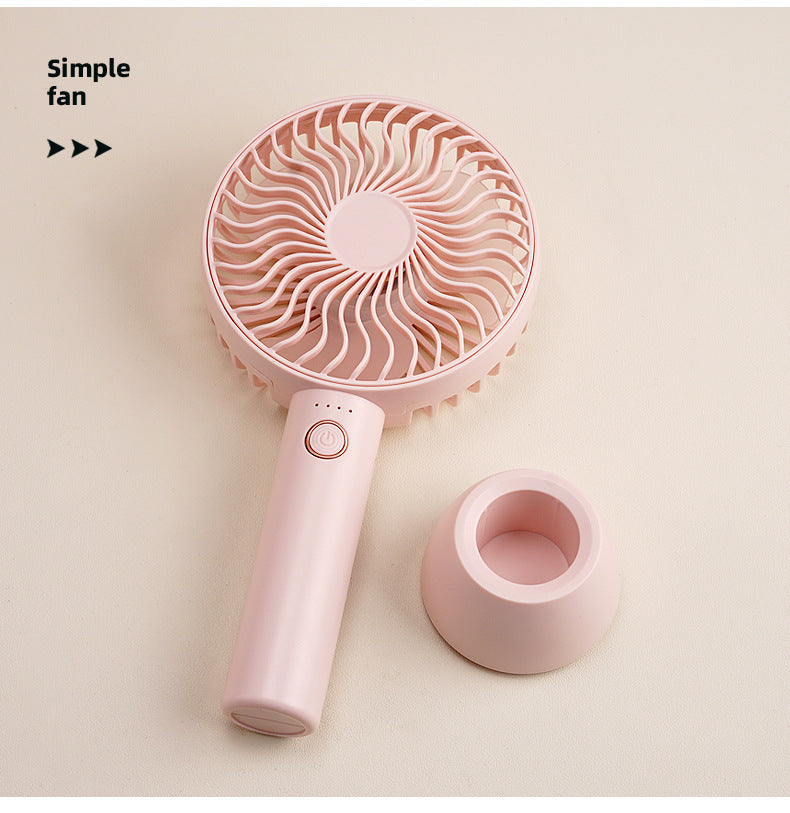 Women's Portable Hand Fan with Ergonomic Handle and Integrated Stand Function Bowlift
