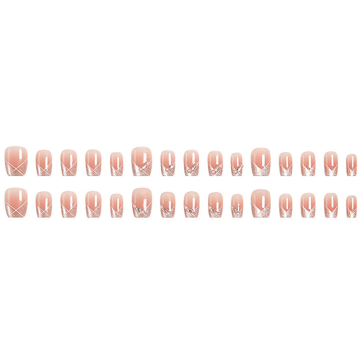 Artificial Nail Set with Glitter Accents Bowlift