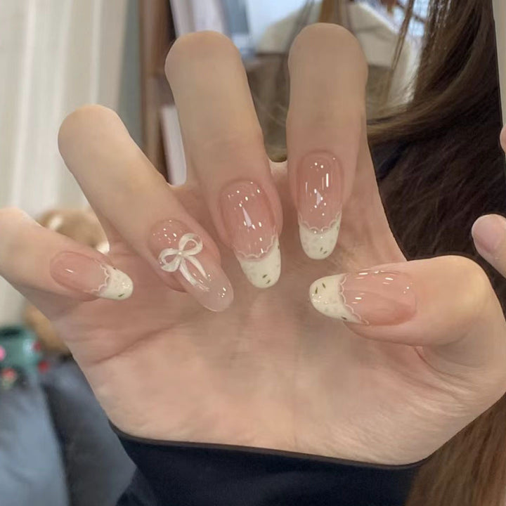 Artistic Press-On Nail Set with Unique Designs Bowlift