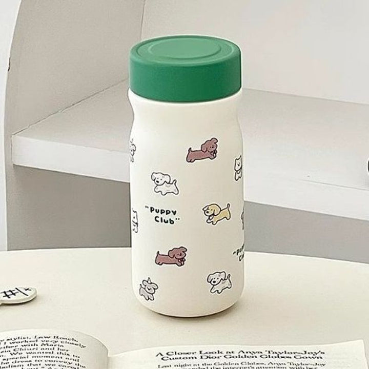 Ladies Insulated Water Bottle with Cute Dog Motif Bowlift