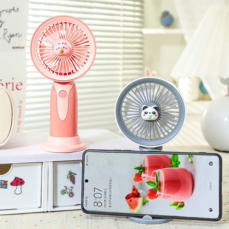 Ladies Portable Hand Fan with Cute Designs Bowlift