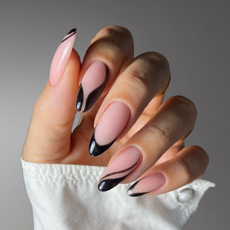 Elegant Stiletto Press-On Nail Art with Rhinestone Accents Bowlift