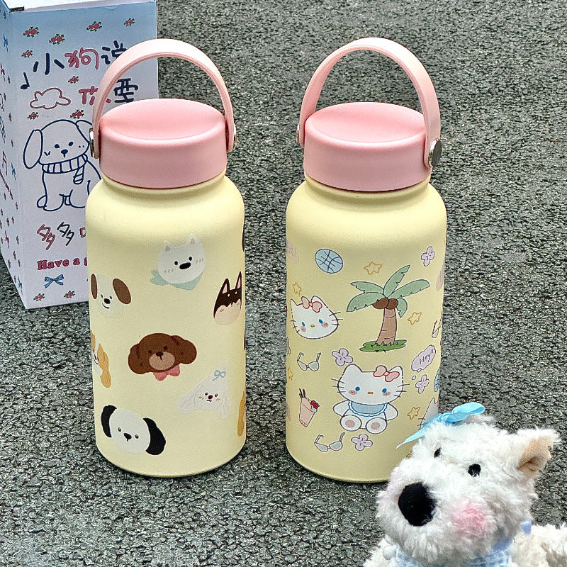 Women’s insulated drinking bottle with funny cat design Bowlift