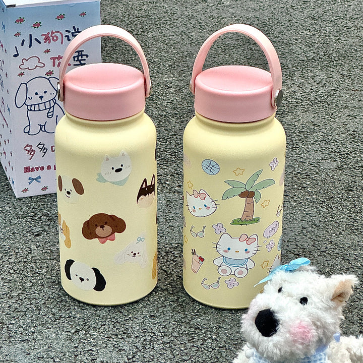 Women’s insulated drinking bottle with funny cat design Bowlift