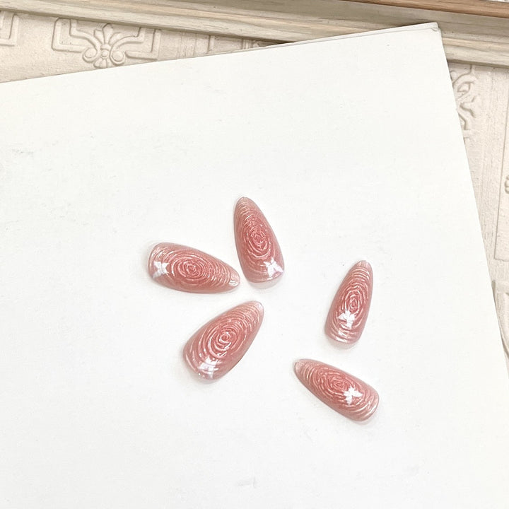 Artistic Floral-Accent Press-On Nail Set Bowlift