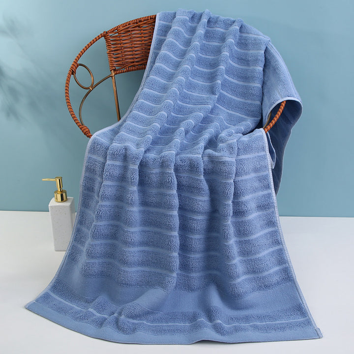 Luxury terry bath towel with elegant striped pattern Bowlift