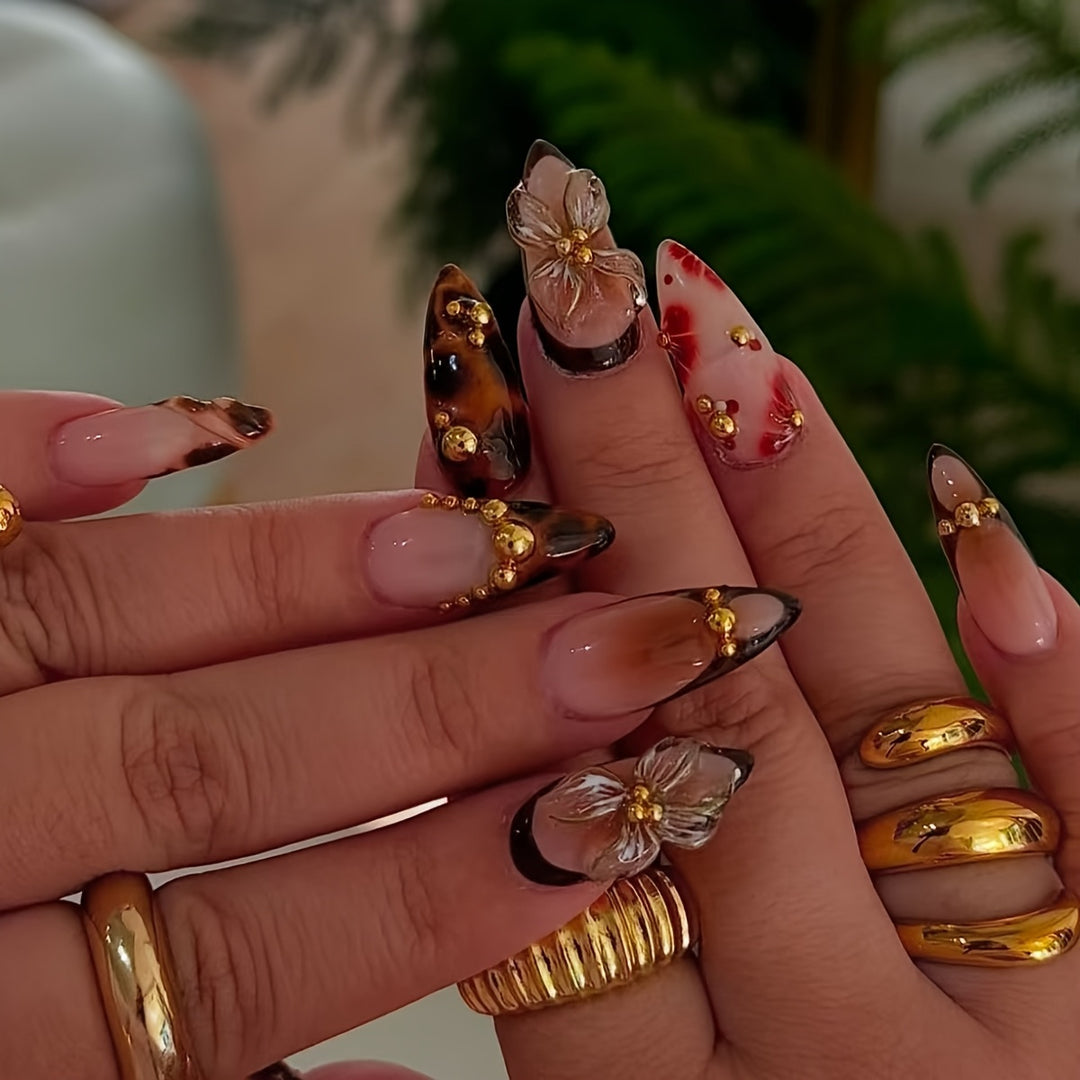 Artistic Stiletto Press-On Nail Art Set Bowlift