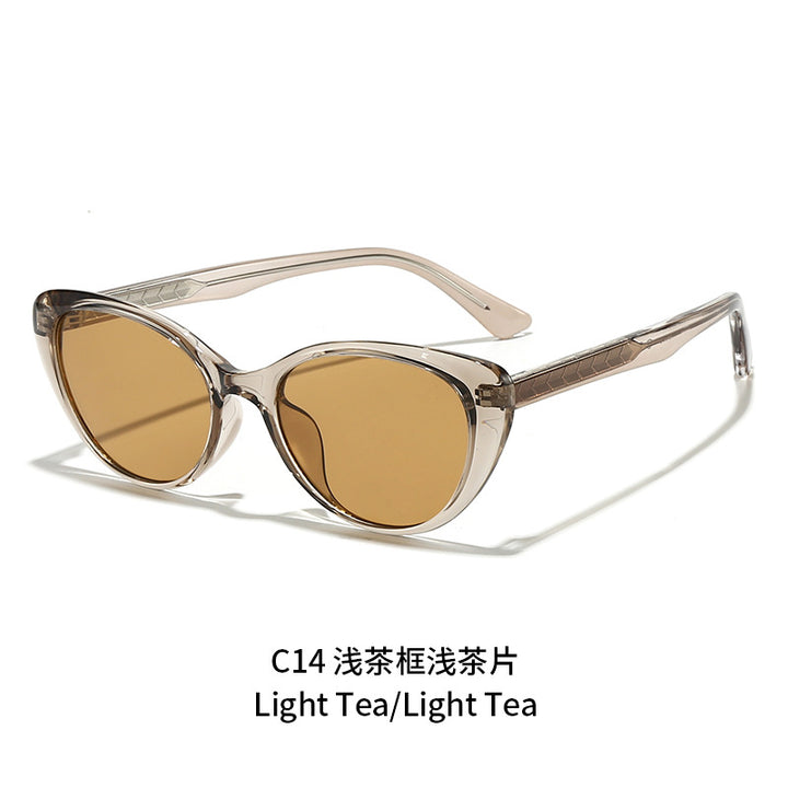 Women's Cat-Eye Sunglasses with Transparent Frame and UV Protection Bowlift