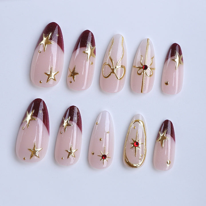 Luxury artificial fingernails with glamorous embellishments Bowlift