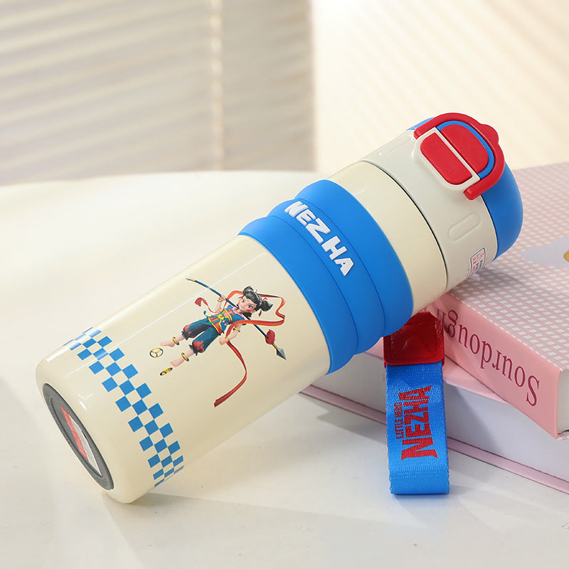 Women's Insulated Bottle with Playful Design and Practical Carry Handle Bowlift
