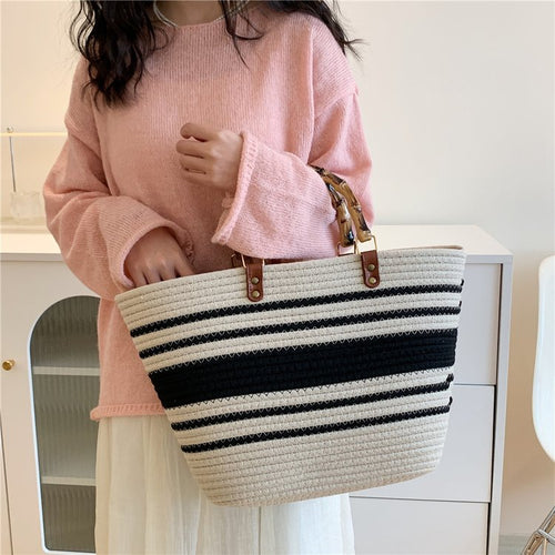 Large beach bag with bamboo handles Bowlift