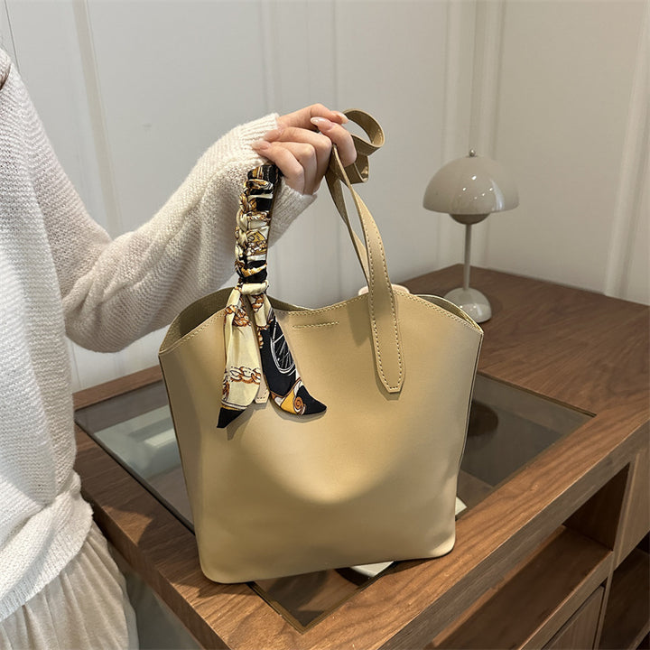 WoChic Designer Tote Bag with Stylish Scarf Bowlift