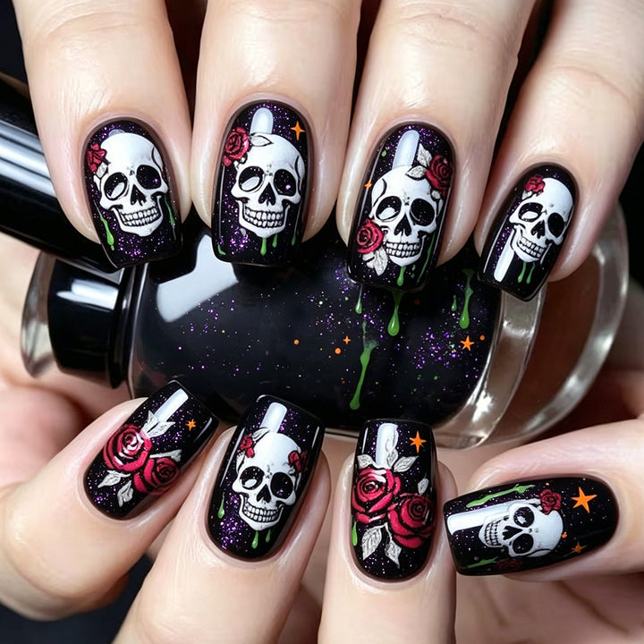 Gothic Skull Nail Art Set Bowlift