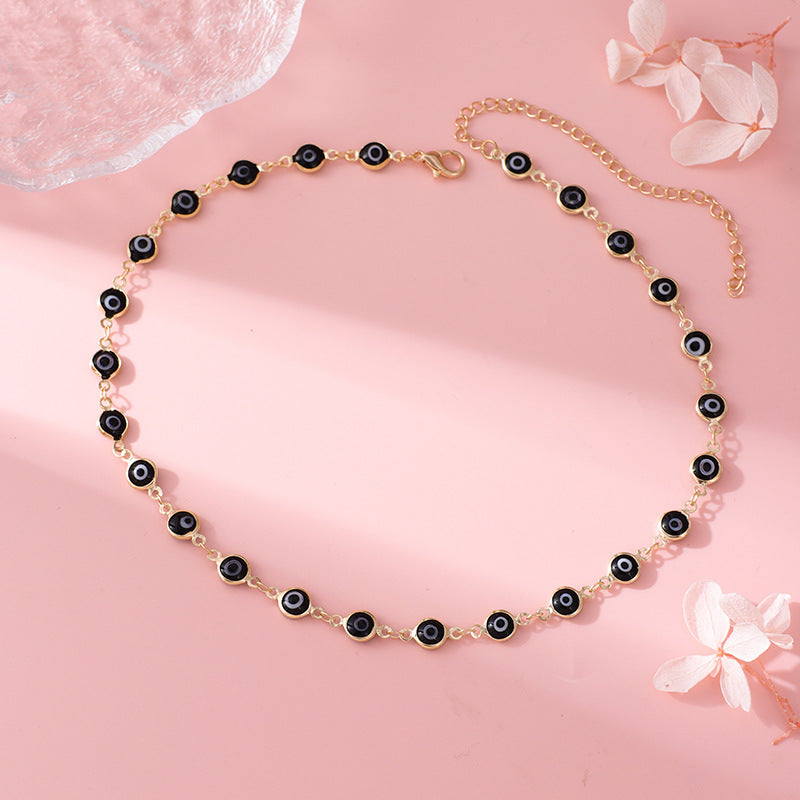 Decorative Evil Eye Charm Necklace Bowlift