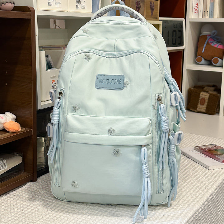 Decorative Star-Embellished Backpack Bowlift