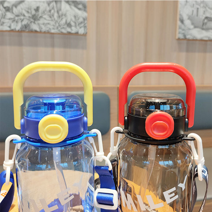 Ladies Sporty Water Bottle with Practical Carrying Strap Bowlift