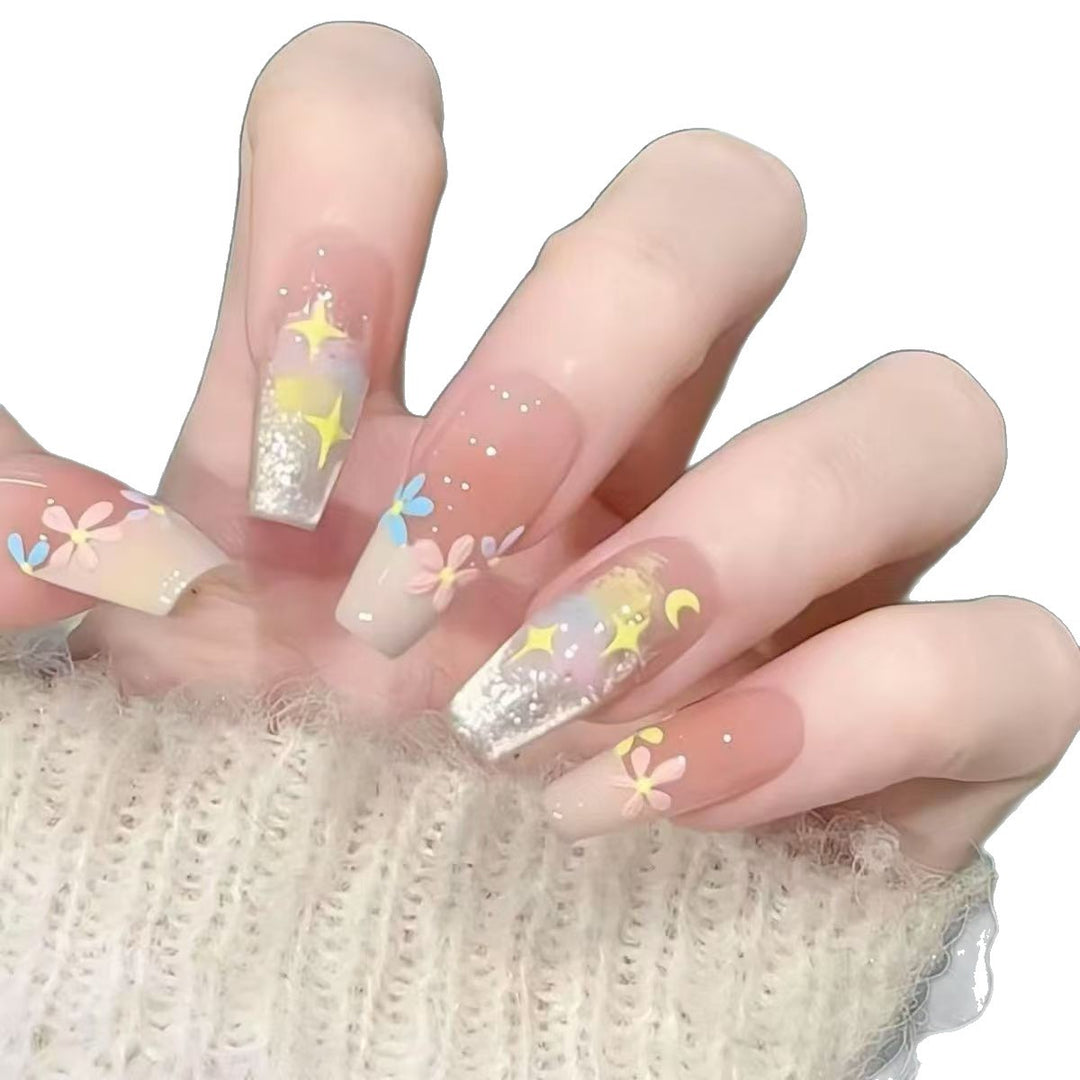 Premium Floral Press-On Nail Set Bowlift