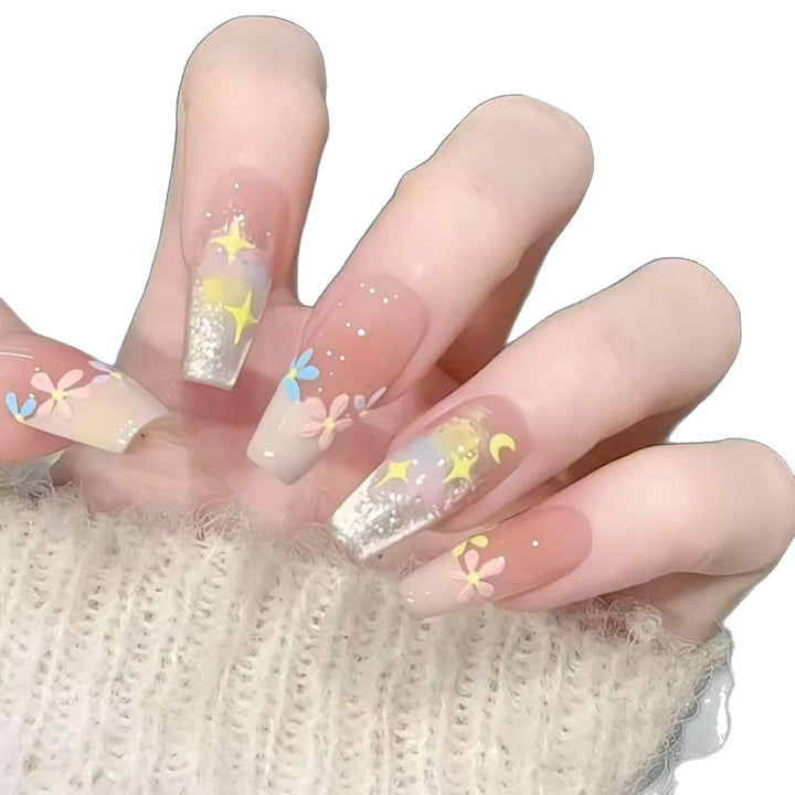 Premium Floral Press-On Nail Set Bowlift