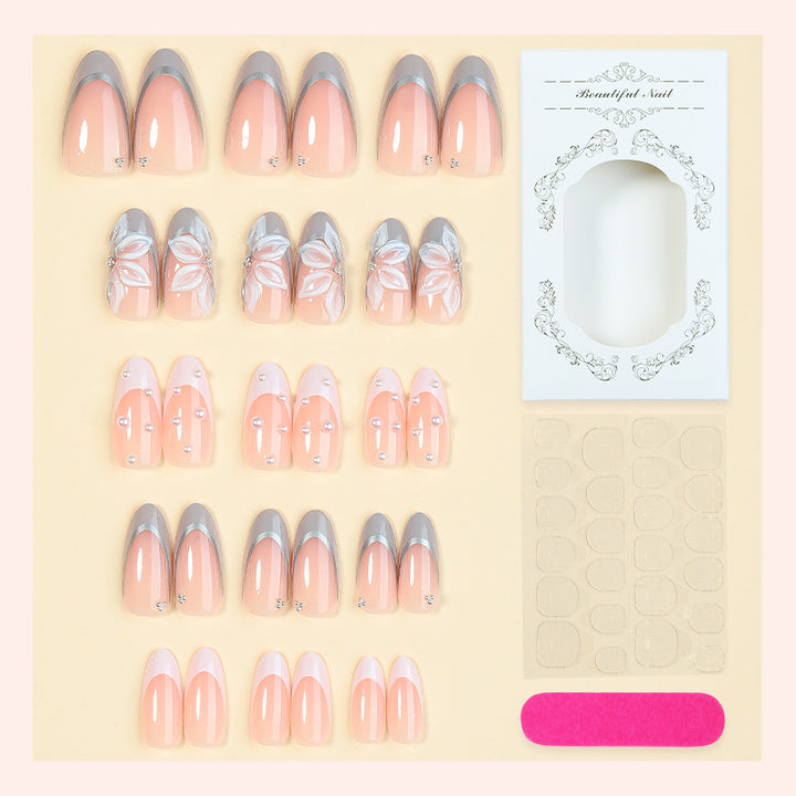 Creative Nail Art Set with Elegant Jewelry Accents Bowlift