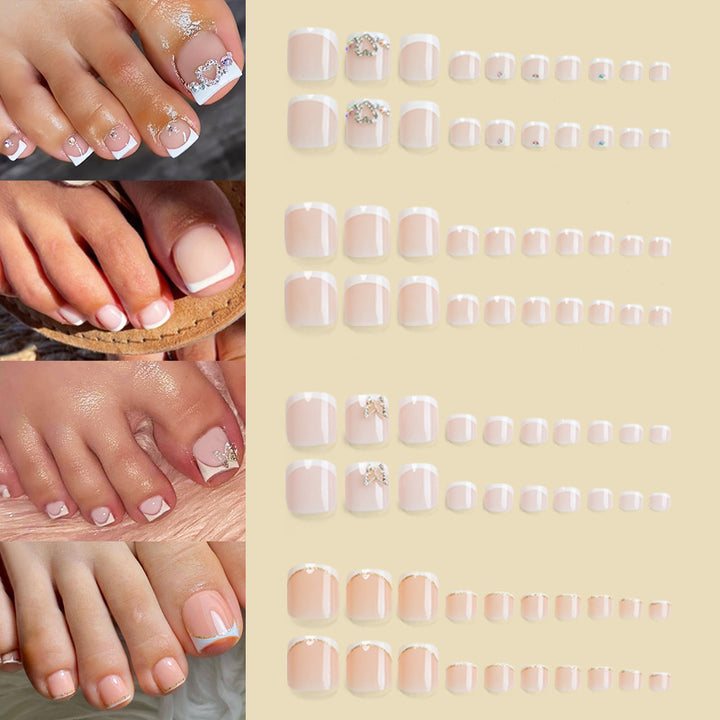 Elegantly Styled French Tip Nail Art Set Bowlift