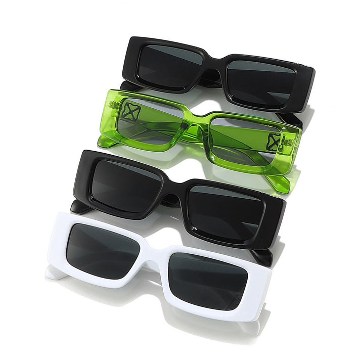 Oversized Geometric Sunglasses with Decorative Metal Accents Bowlift