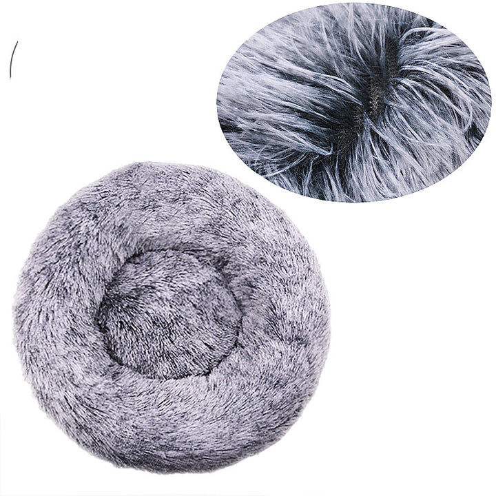 Round Fuzzy Dog Bed