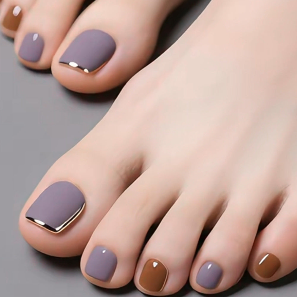 Elegant Press-On Toe Nail Set Bowlift